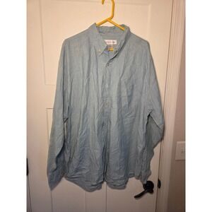 Munsingwear Mens XL Light Wash Blue Cotton Button Down Shirt Long Sleeve